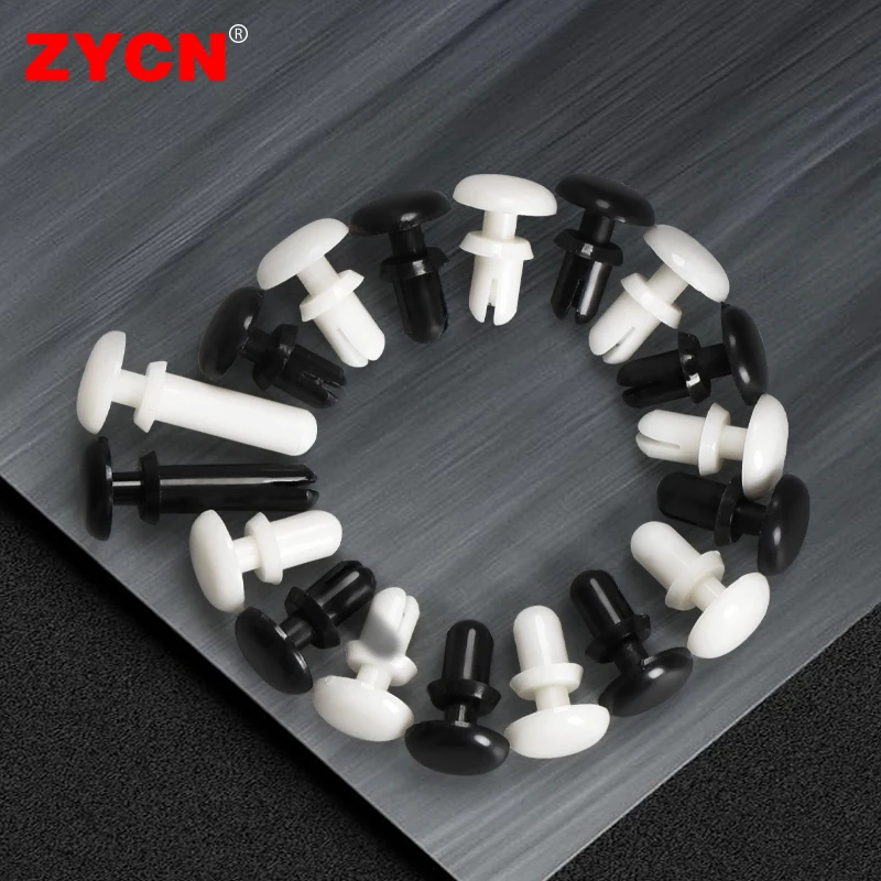 100PCS Nylon Plastic R-Type Expansion Rivet 3.1MM Clamp Screw Nut,PC Board Fixing Buckle Heat Resistant Black White