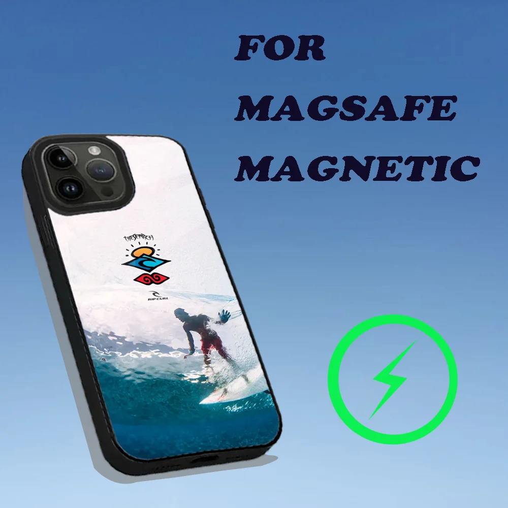 Blue Water Surf Beach Rips Curls Phone Case For iPhone 16,15,14,13,12,11,Plus,Pro,Max Mini Magsafe Magnetic Wireless Charging