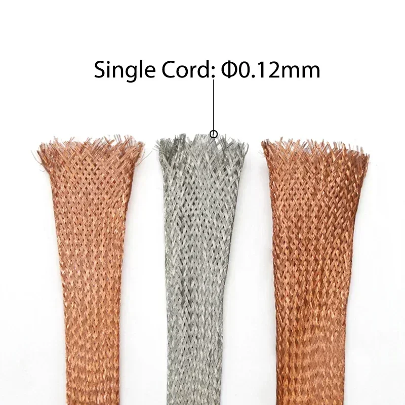 1/3/5/10m Copper Braided Shielding Sleeve 2 4 6 8 10 12 14 16 18 20 25 28mm Expandable Connecting Signal Wire Cable Metal Sheath