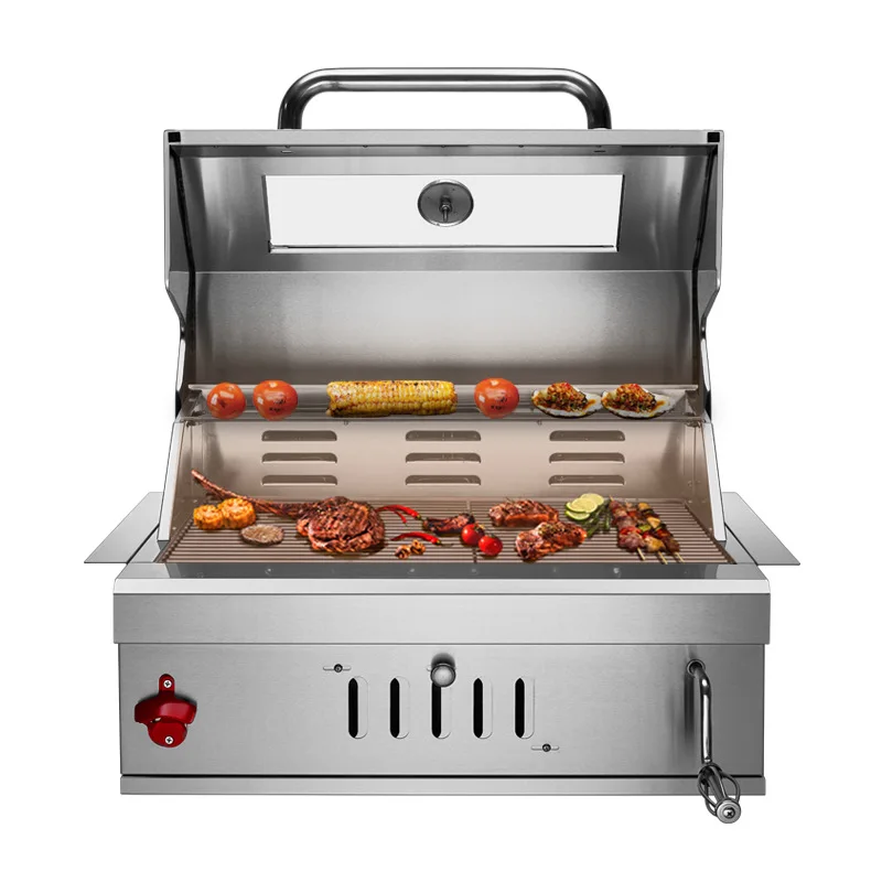 Stainless steel embedded barbecue household carbon stove