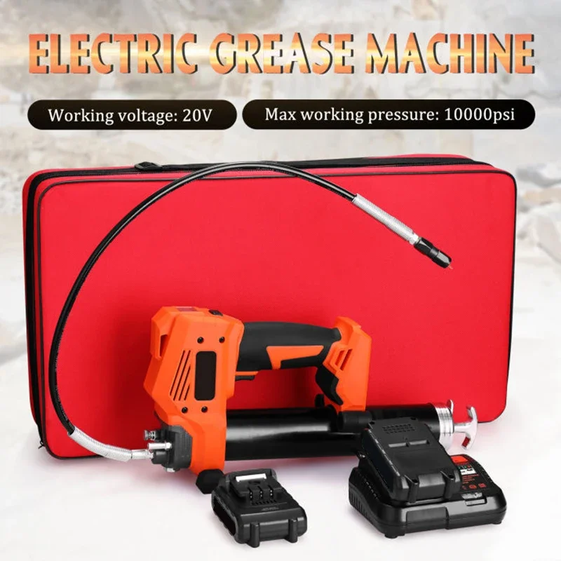 10000PSI 20V Electric Grease Pump Battery Operated High-pressure Excavator Grease Gun Electric Cordless Grease Gun