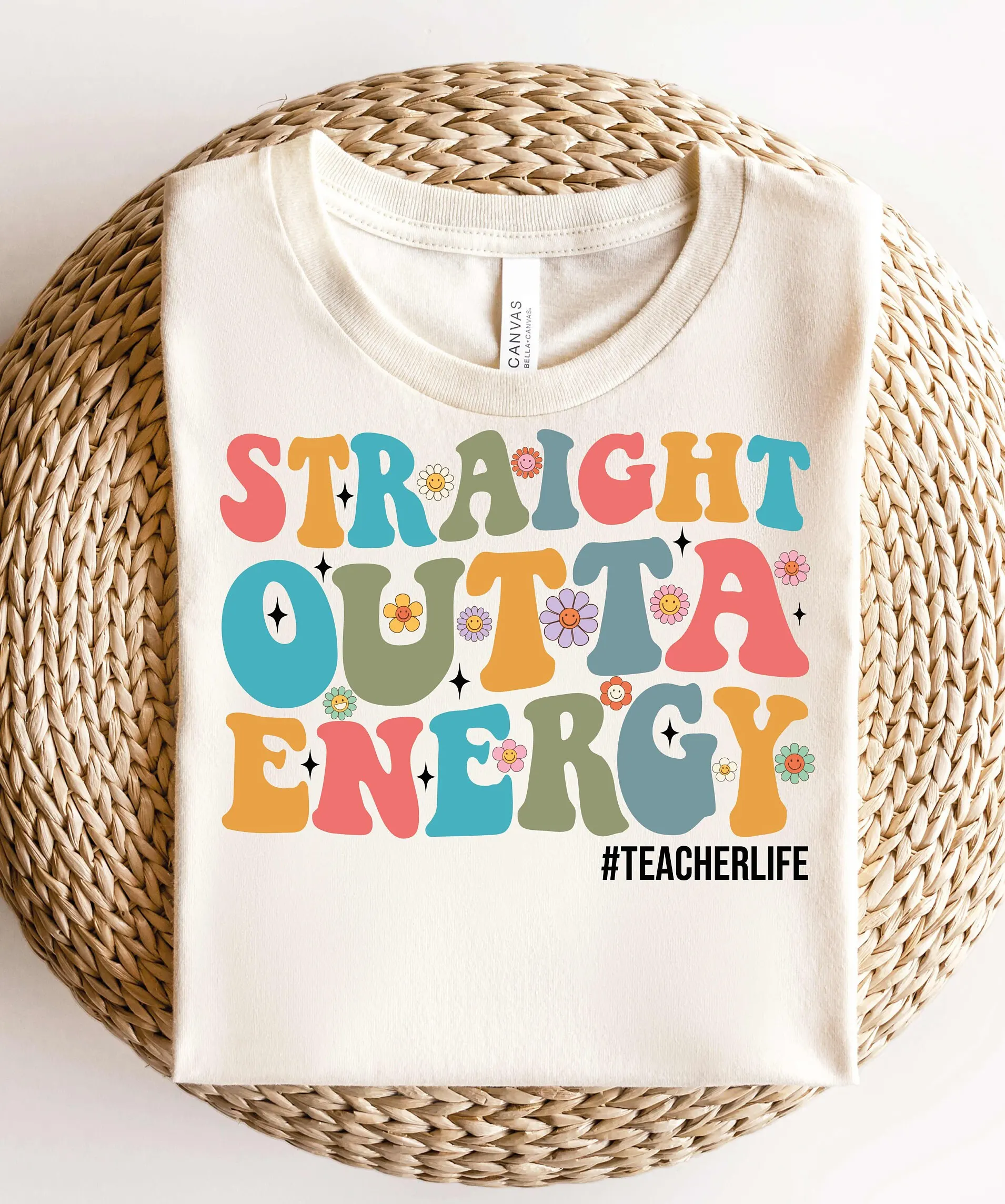 Teacher Straight Outta Energy T Shirt Back To School Groovy Life Special Education Appreciation