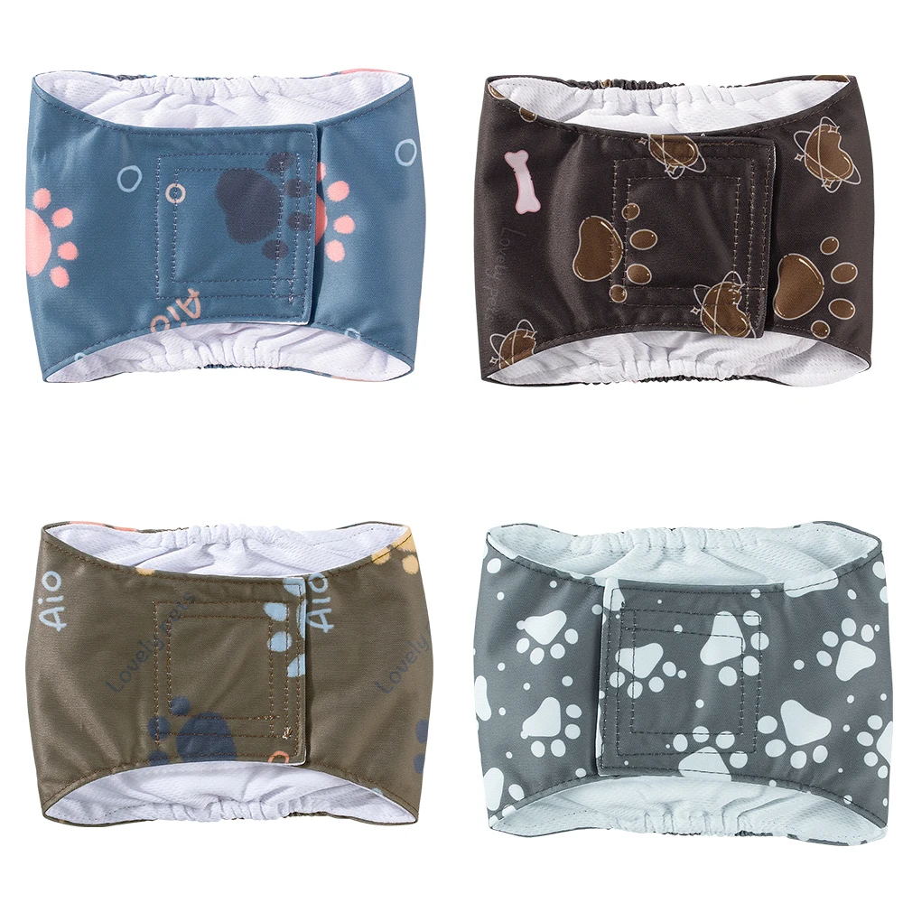 BIAI 2PCS langlebige waschbare männliche Hundewindelwickel Haustier Junge Hund Stoffwindeln wiederverwendbare Haustier Doggy Unterwäsche Hosen für männliche Hundeleine