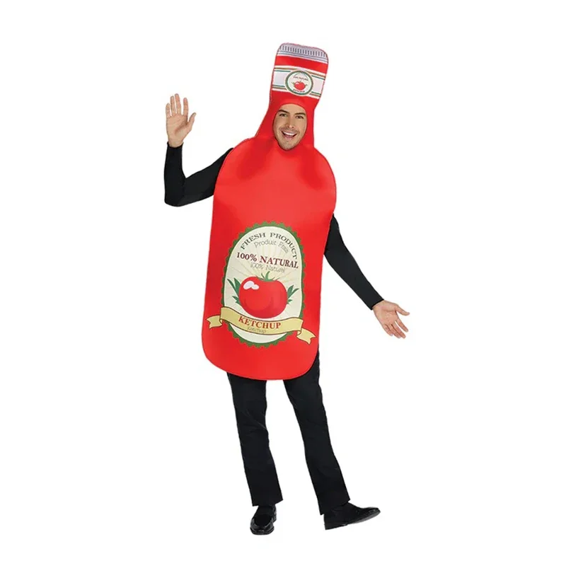 Unisex Family Adult Funny Food Halloween Dress Up Cosplay Kids Ketchup Costume