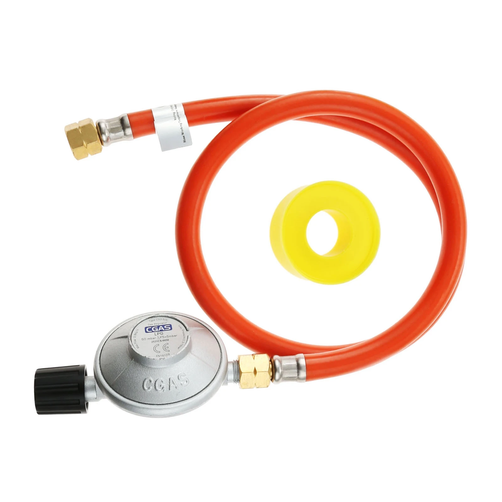 1 Set Gas Pressure Adjustable Regulator 50 Mbar with 31.5inch Hose G1/4inch Left Thread for Butane/Propane Gas Outdoor Camping