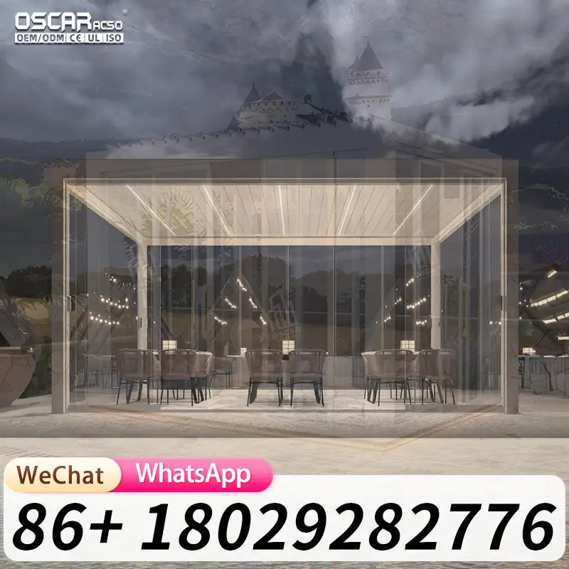 Weatherproof Backyard Arches Pergolas Innovative Retractable Smart Aluminum Outdoor Gazebos Pergola Patio Deck Garden Villa Wedd