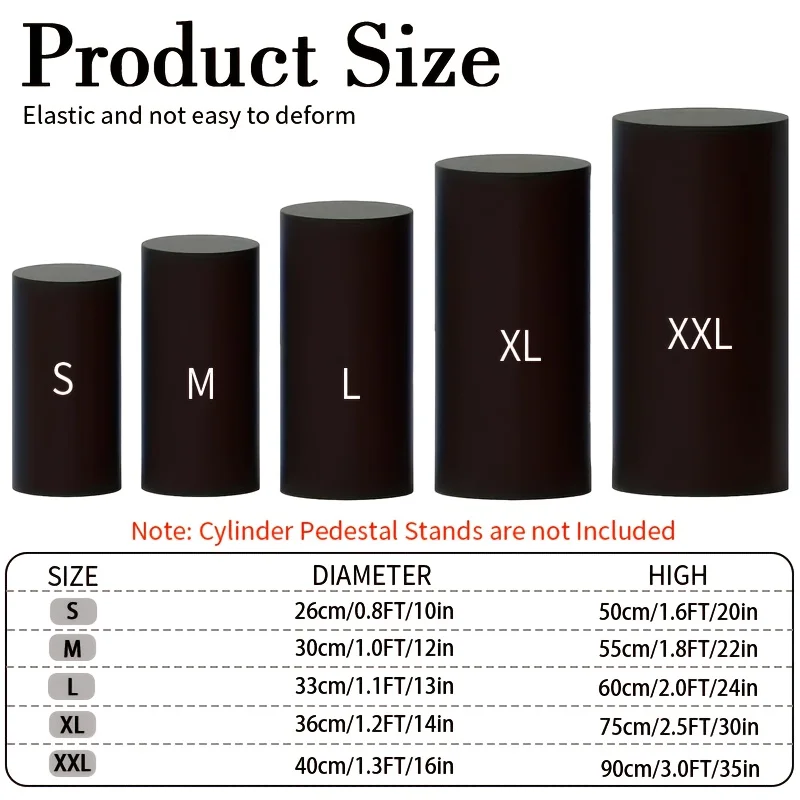 فقط غطاء 5 قطعة/المجموعة اسطوانة الركيزة حامل يغطي مرنة اسطوانة عمود الحلوى حامل القماش يغطي لحفل الزفاف #3