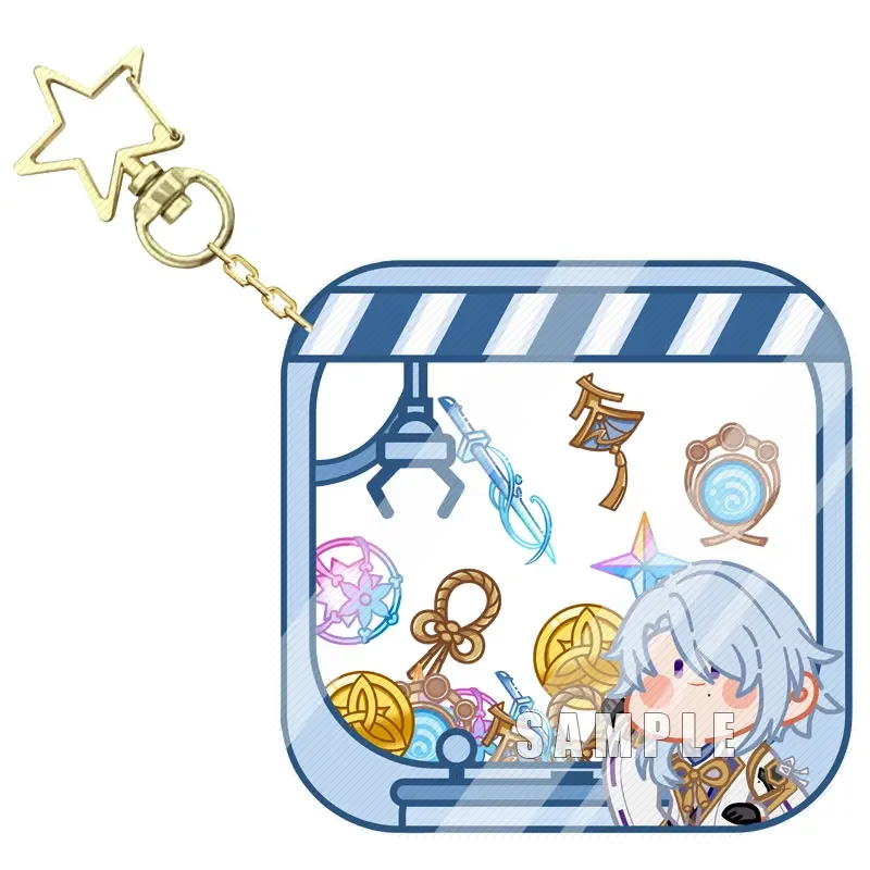 애니메이션 원신 임팩트 코스프레 키체인, 만화 아크릴 셰이크 파이터, 귀여운 펜던트 배낭 장식, 크리스마스 생일 선물 장식