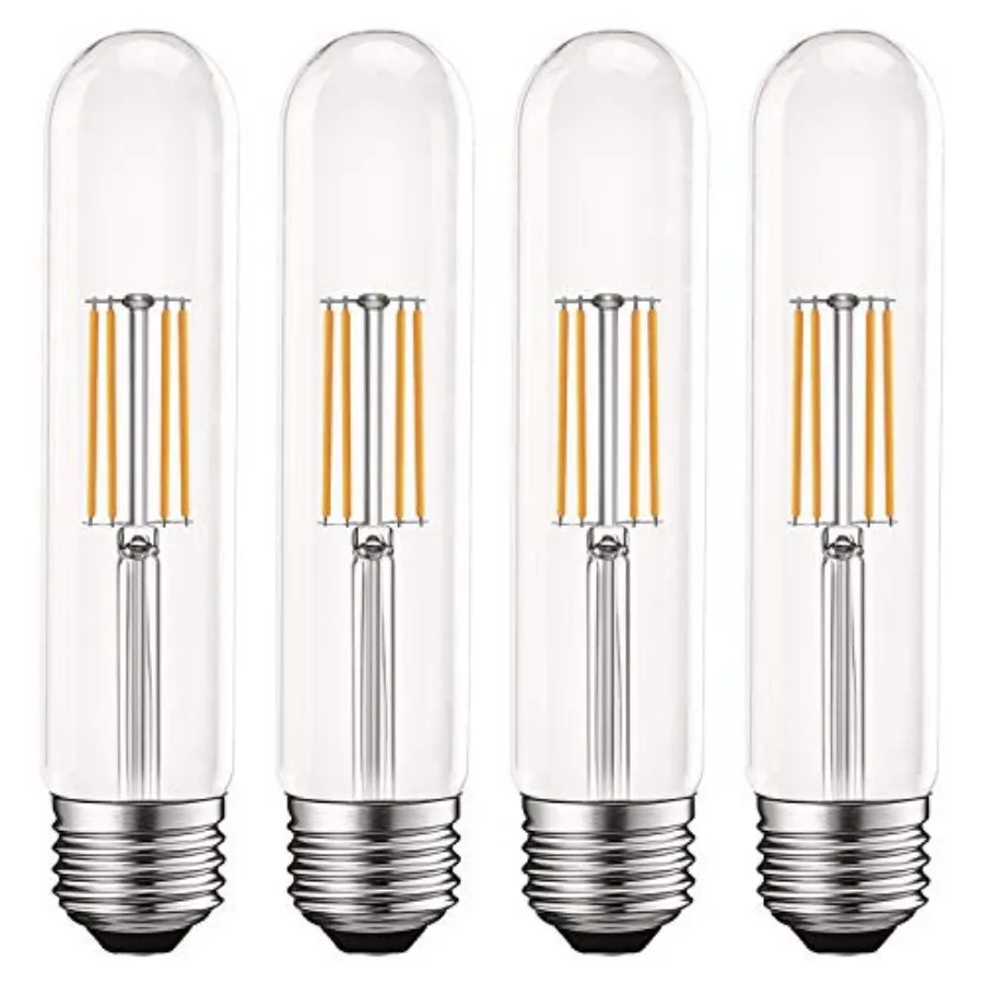 

Vintage T9 LED Tube Light Bulbs 60W Equivalent, 2700K Warm White, 550 Lumens, Dimmable Edison Tubular Light Bulbs 5W, Clear Gla
