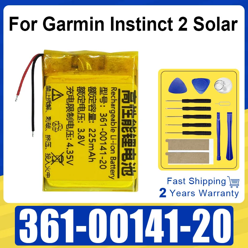 

225 мАч 361-00141-20 для Garmin Instinct 2 солнечные аккумуляторные батареи для часов + инструменты