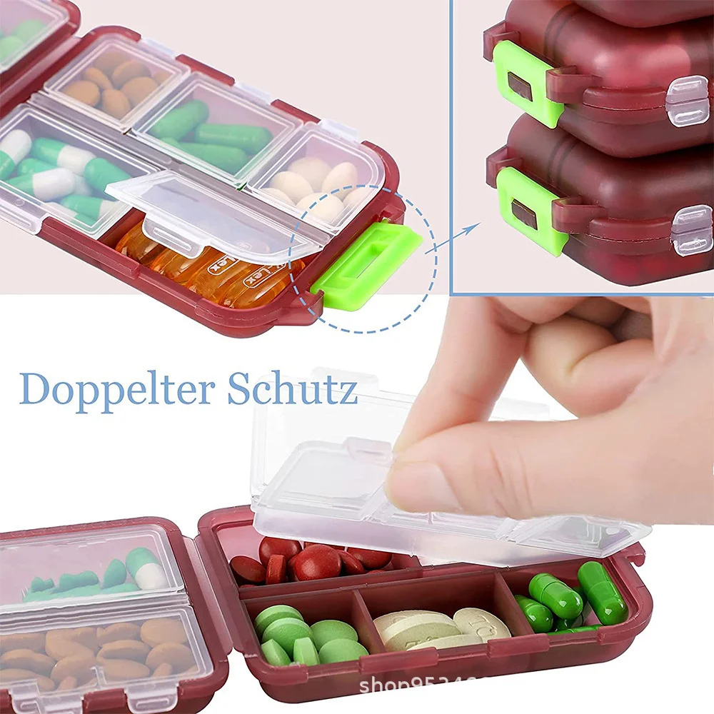 1PC With Tags Pill Case Portable Small Weekly Travel Pill Organizer Portable Pocket Pill Box For Vitamin Container Medicine Box