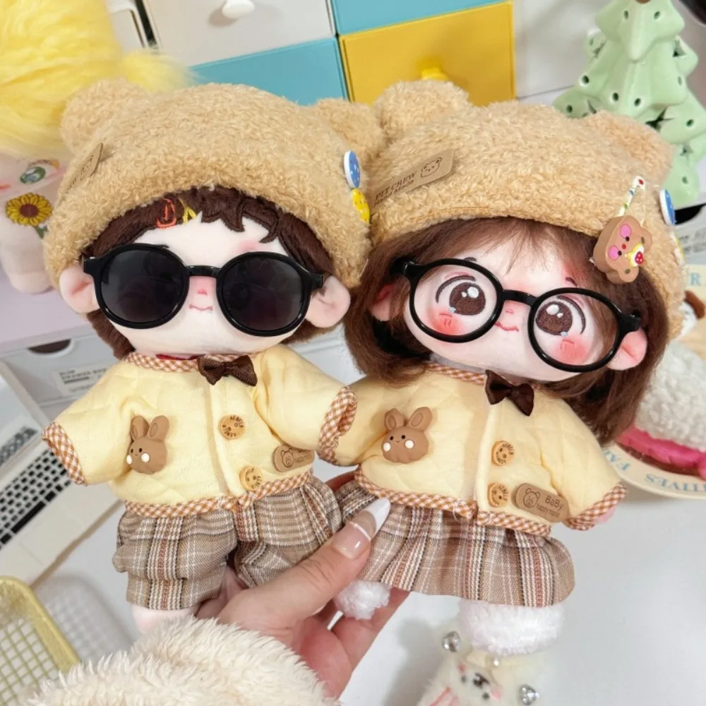 

1 set Bear Set 20cm Cotton Doll Clothes Rabbit Outfit Cotton Doll's Clothes Dress Mini Plush Doll Clothes Doll Accessories