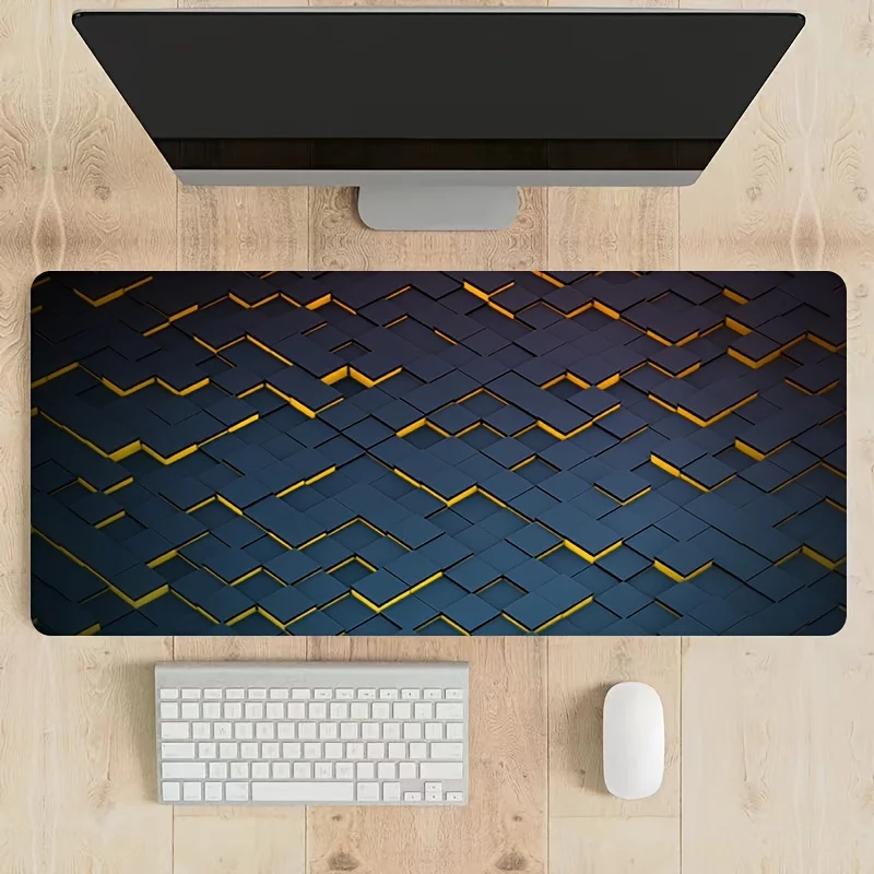 Abstract Geometric Lattice Extended Gaming Mouse Pad Durable Non-slip Rubber Desk Mat