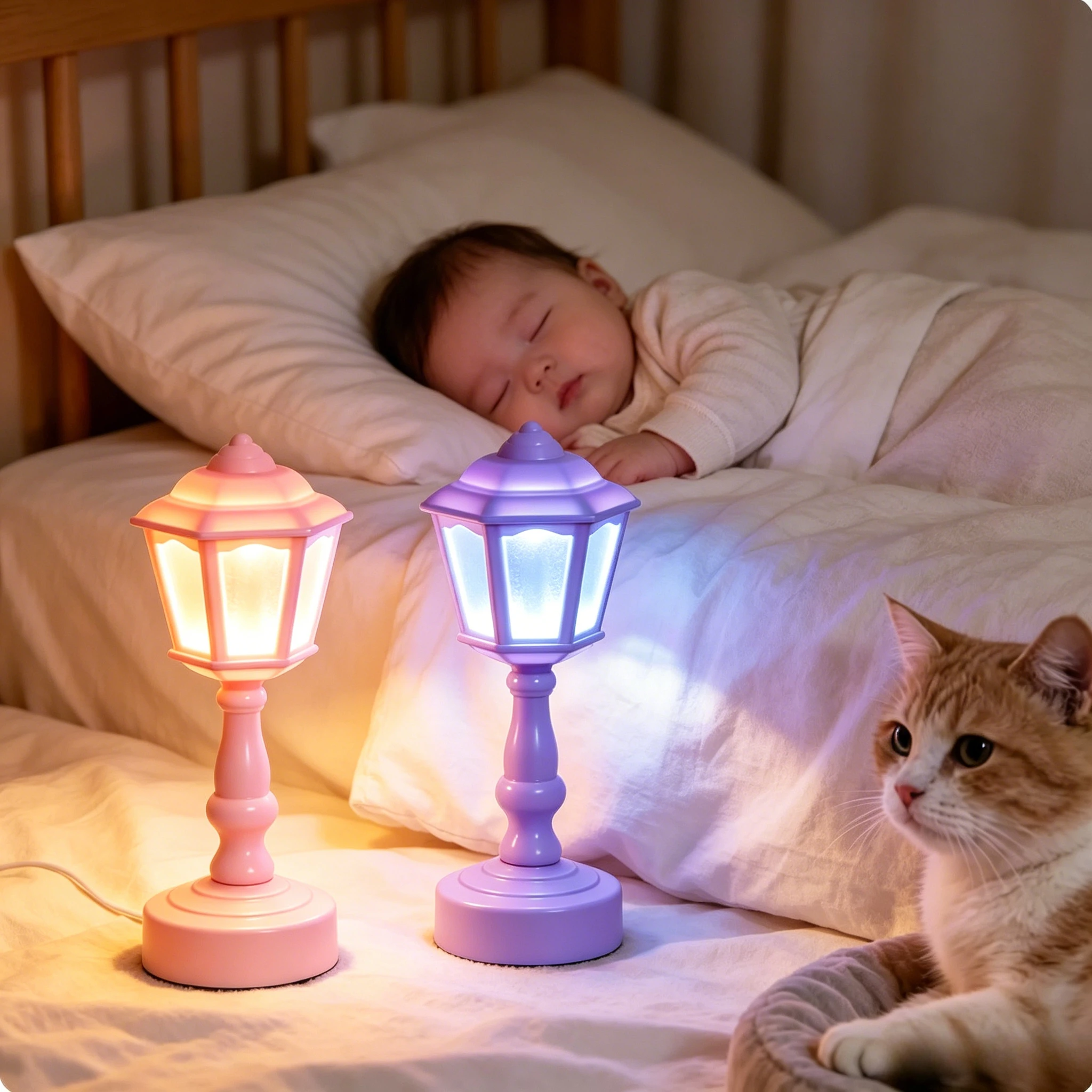 Cute Pagoda Touch LED Night Light, Button Battery Bedroom Lamp, Modern Home Decor Ornament  bedroom decoration cute light lamp
