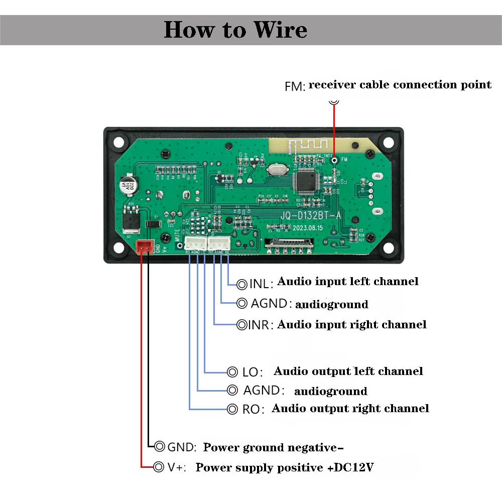 DC 12V Bluetooth 5.0 LCD MP3 WMA WAV Decoder Board Handsfree Car Audio Microphone Recording USB TF FM Mp3 Music Player Speaker