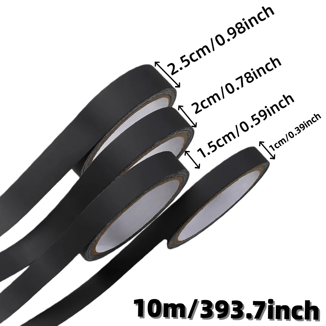 1Roll 10m/393.7inch Self-Adhesive Thickened Black Solid Color Instant Sticker Furniture Renovation Repair Edging Banding Self-A
