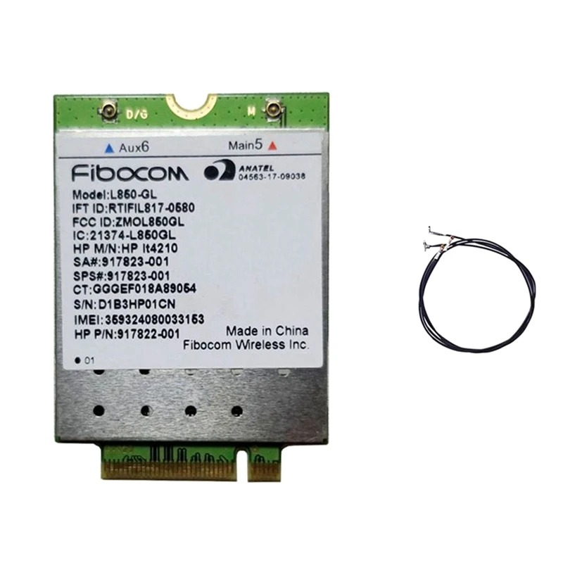 L850-GL LT4210 FDD-LTE TDD-LTE Tarjeta 4G Módulo 4G SPS: 917823 -001/002 Para portátil 430 440 450 G5-AA56