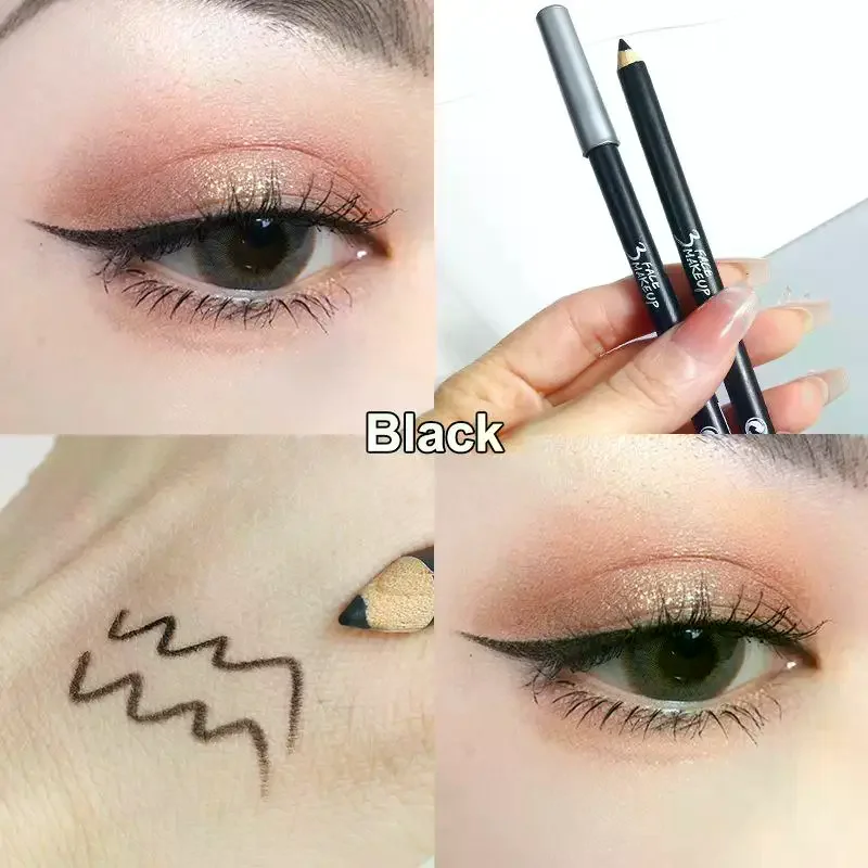 1/12Pcs High Pigment Eyeliner Pencil Long Lasting Black Brown Hard Core Eyebrow Cosmetic Pen