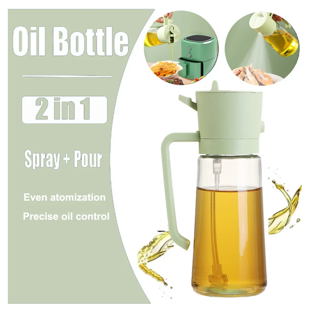2 In1 Oil Spray Bottle Barbecue Cooking Olive Oil Dispenser Oil Jar Baking Vinegar Soy Sauce Spray Container Kitchen Utensil