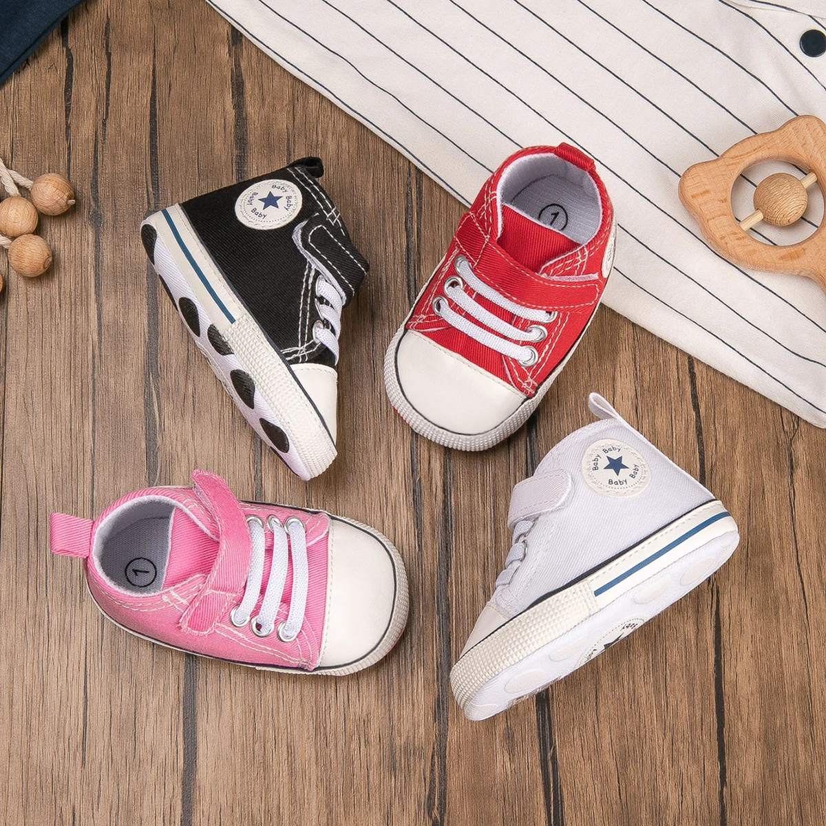 

Boys Girls Shoes Classic Canvas Casual Sneakers Fashion Versatile Sports Style Soft Anti-Slip Sole Toddler First Walkers