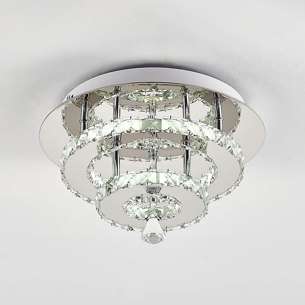 30W LED Ceiling Light Crystal Chandelier Pendant Lamp, Cool White