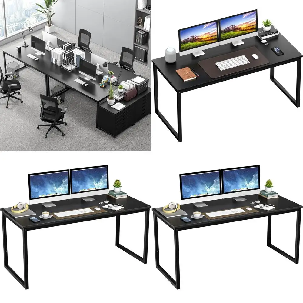 

Большой офисный стол 55 (дюймов) для компьютера, ноутбука, учебы и письма, черный