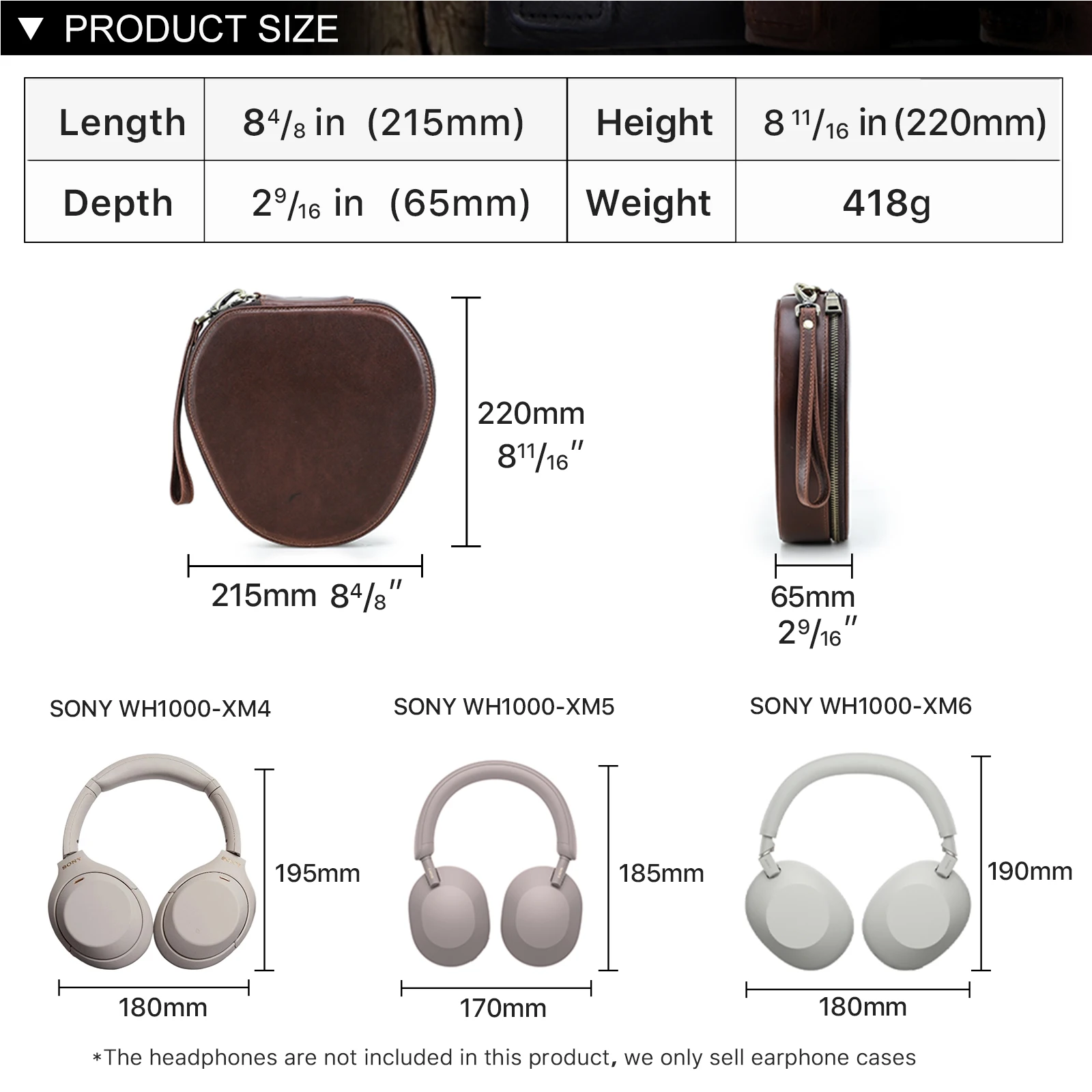 حافظة جلدية أصلية لأجهزة Apple AirPods Max SONY WH1000 XM4 XM5 XM6 سماعة رأس للسفر حقيبة حمل غطاء حماية صندوق تخزين