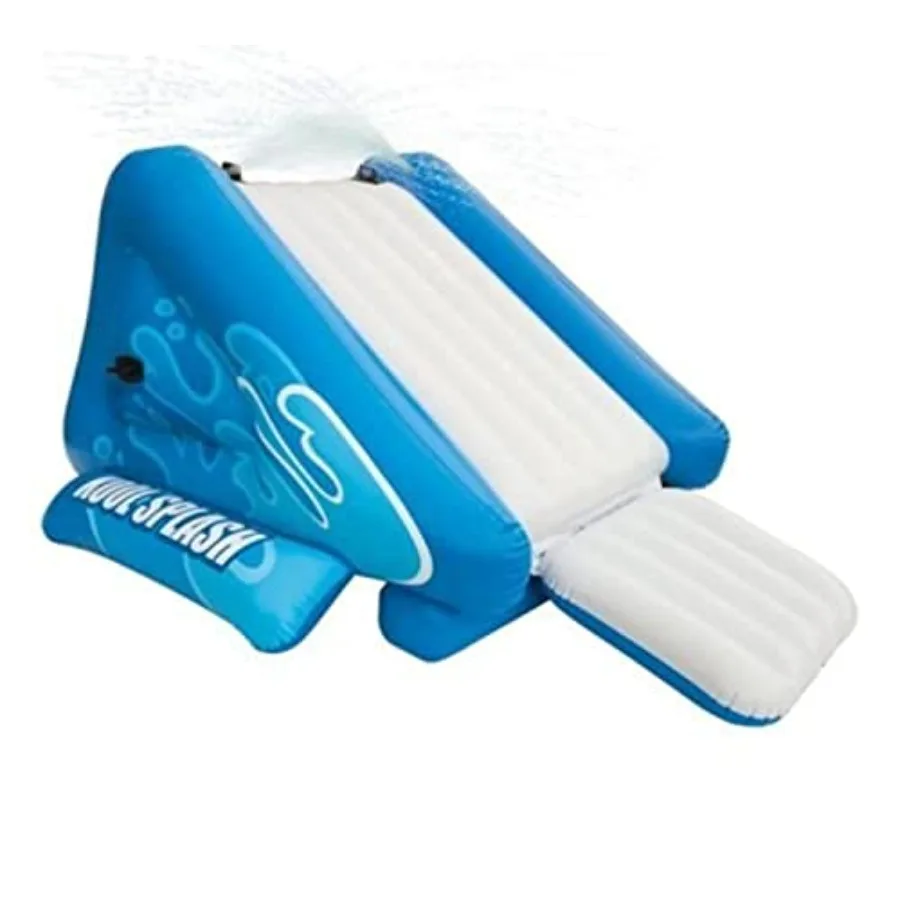 

Надувная водная горка для бассейна с сине-желтым дизайном, из прочного ПВХ-материала, для веселого летнего отдыха на открытом воздухе