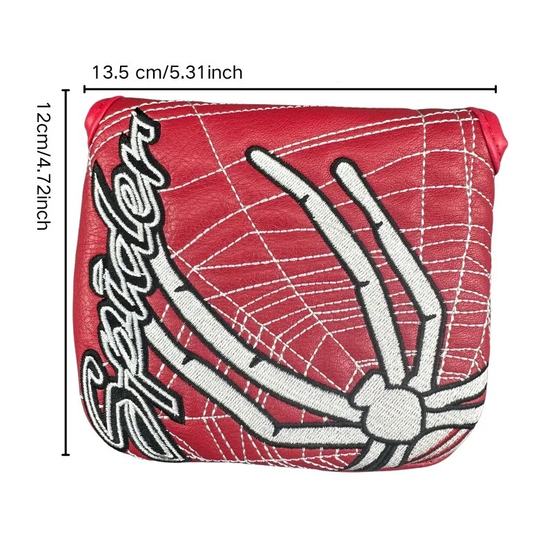 1pc Spider Embroidered Golf Putter Cover Waterproof And Wear-resistant Club Cover, Durable PU Leather With Magnet Closure - Image 2