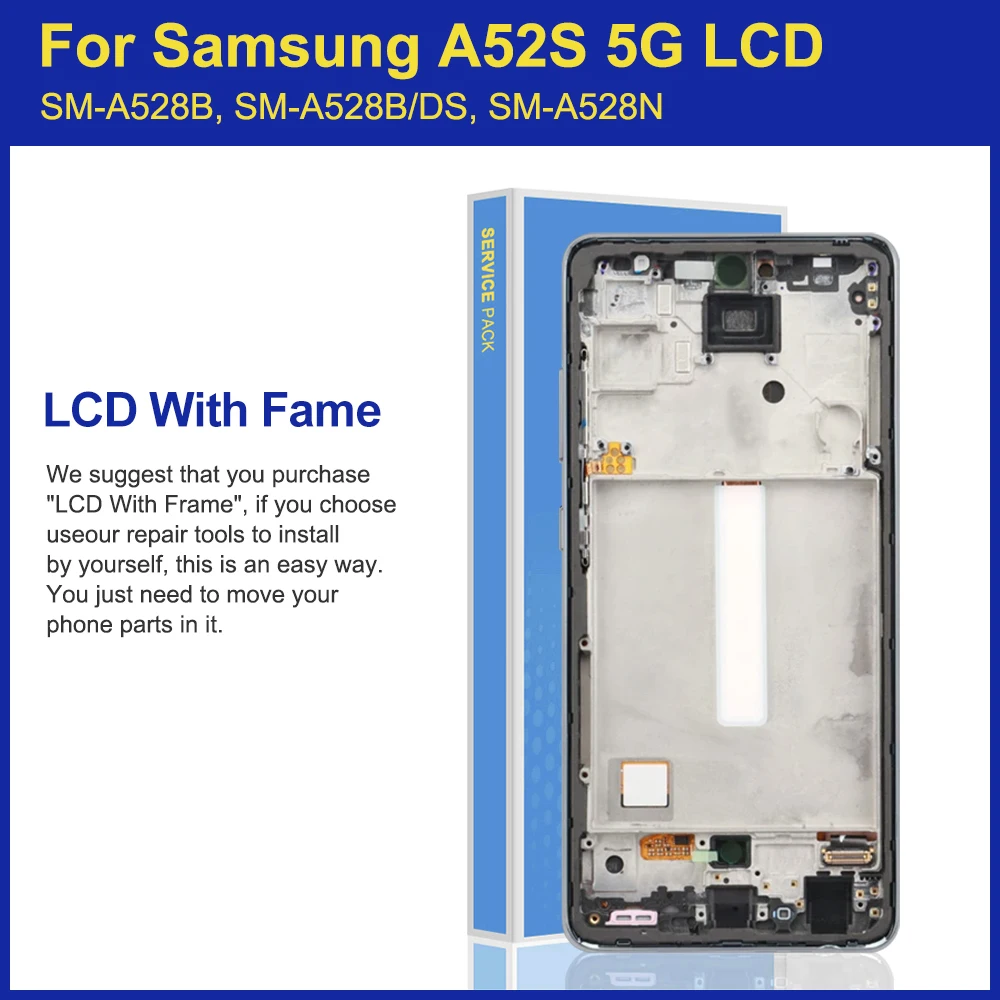 TFT A52S 5G Screen, For Samsung Galaxy A52s 5G LCD Display A528B A528N Touch Screen Replacement Digitizer For Samsung A52S LCD