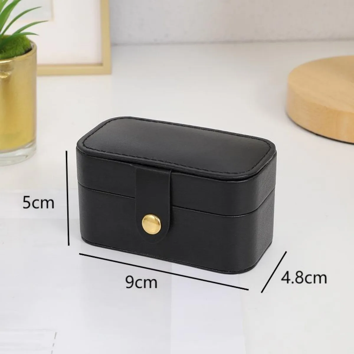 portable PU leather jewelry ring, necklace, earring jewelry storage box suitable for women\'s daily travel jewelry carrying