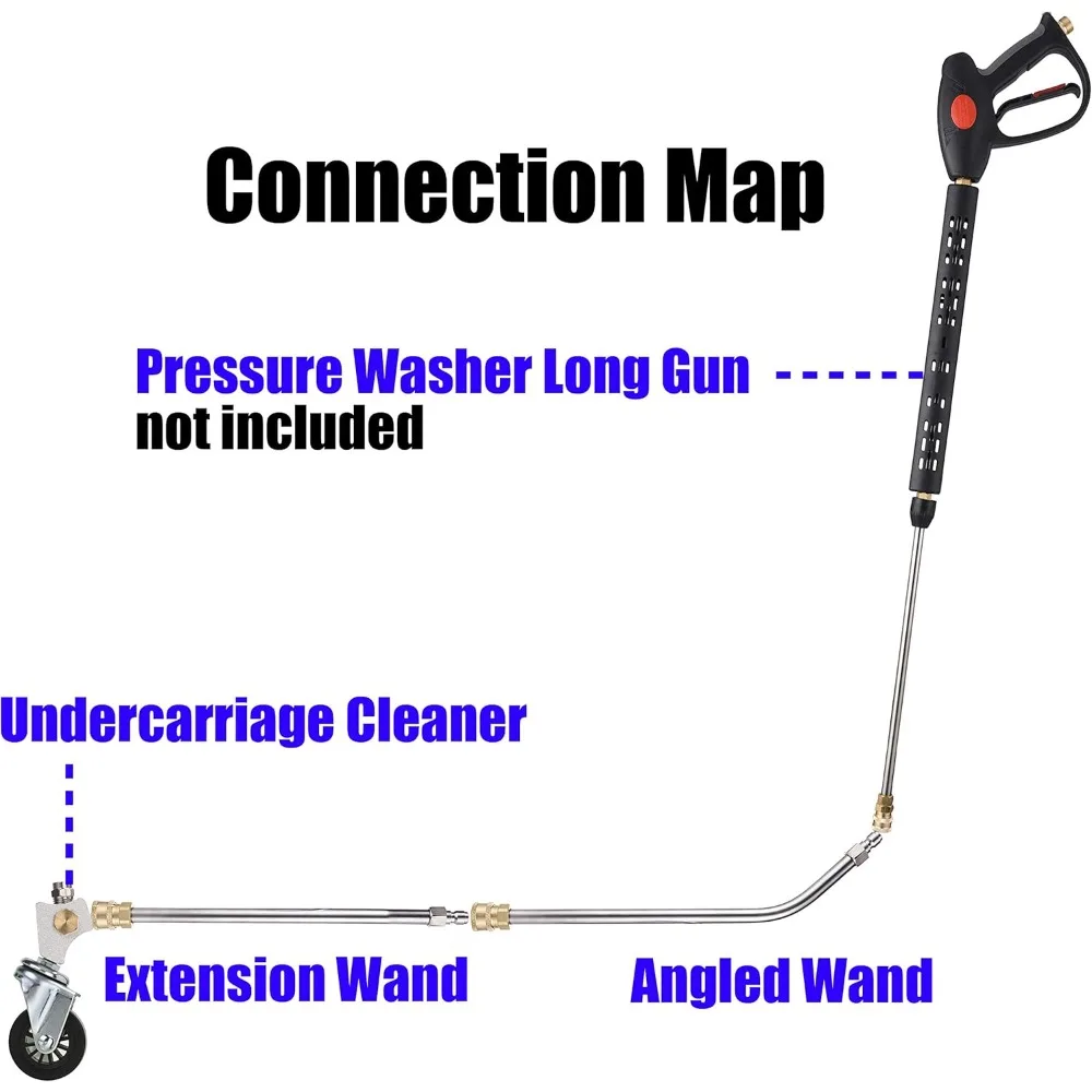 منظف الهيكل السفلي لغسالة الضغط M MINGLE، تحت غسيل السيارة، مع عصا بزاوية 45 درجة #2