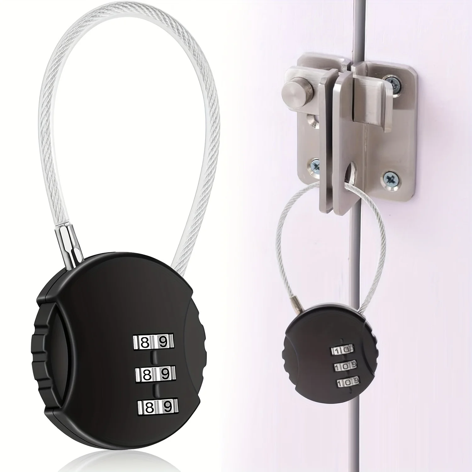 3 Digit Combination Padlock, Uncharged Iron Luggage Lock, Waterproof Outdoor Security Lock for Locker