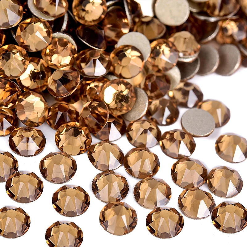 Billow Top 2088 Glitzer, nicht Hotfix-Strasssteine, Topas-Edelsteine, Kristall SS16-SS30, goldfarbene Flatback-Kleber für DIY-Nagelkunst-Dekorationen – Detail 7