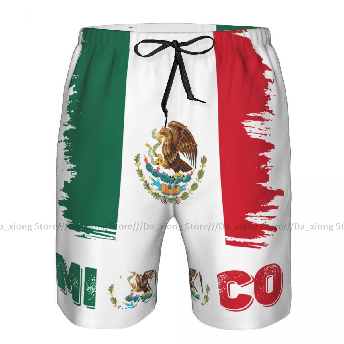 

Men's Beach Short Swim Shorts Vintage Mexico Michoacan Mexican Flag Surfing Sport Board Shorts Swimwear