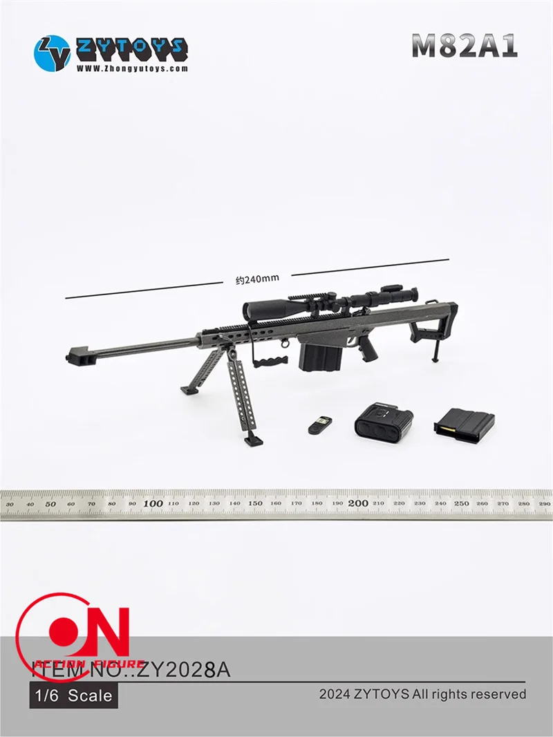 ZYTOYS ZY2028 1/6 Skala ABS M82A1 Scharfschützengewehr 24 cm Pistole Modell Szene Zubehör Fit 12'' Soldat Action Figur Körper Puppen