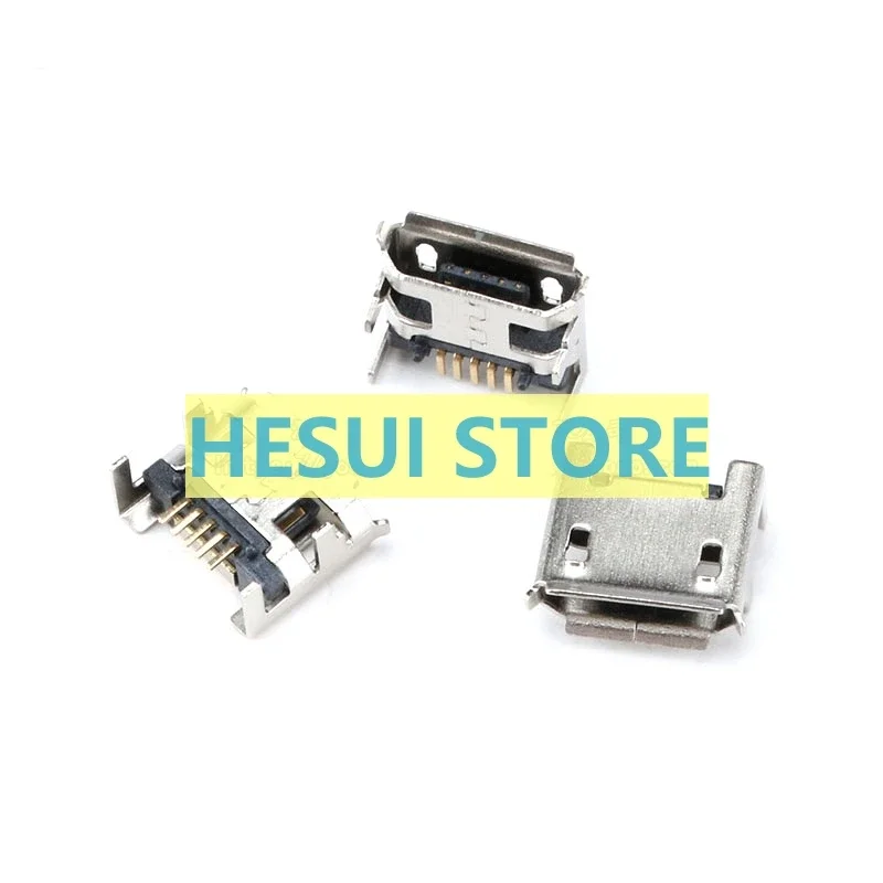 1/10PCS All copper Micro 5P socket four-pin 7.2 With long pins and rolled edge insert board USB female base braid
