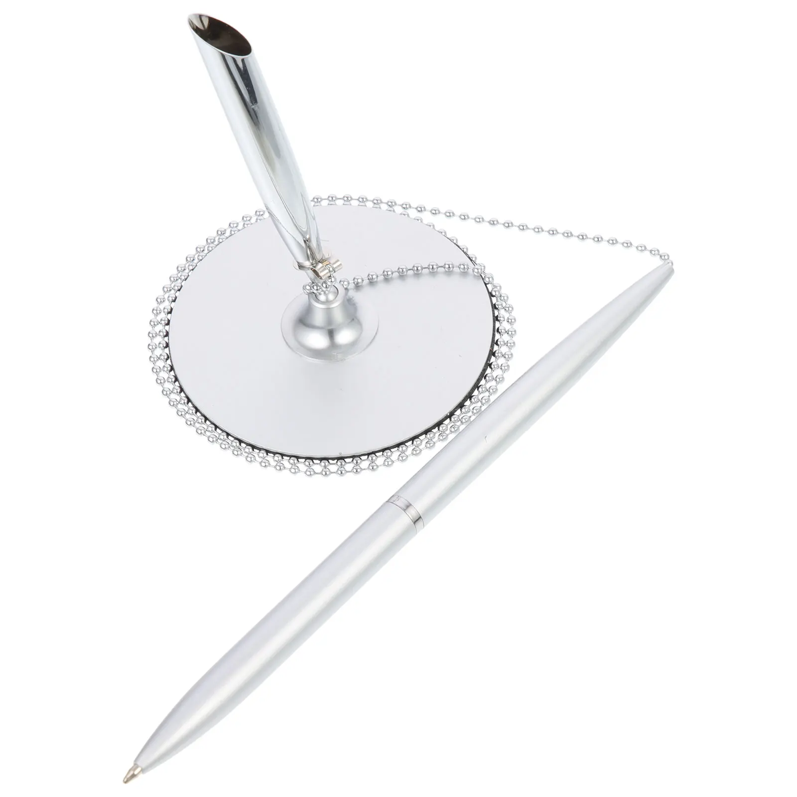 

Metal Signing Pen Chain Base Guest Book Decorative Stand Autograph Signature Ball Point Pens Office Business Use Smooth Writing