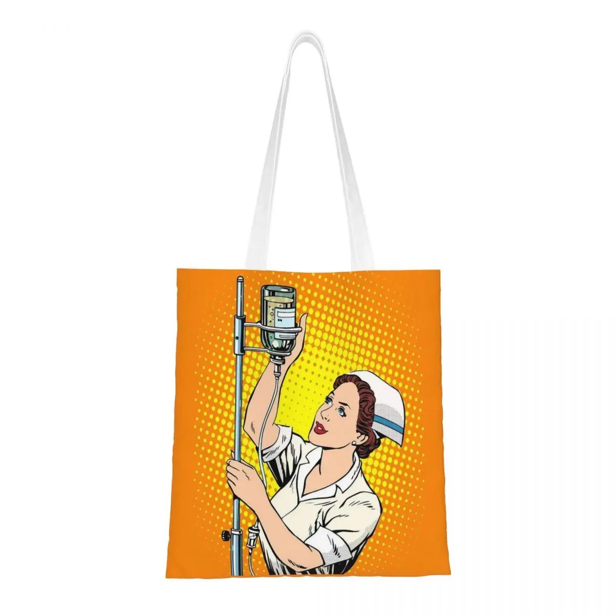 Women Men Doctor Nurse Enfermera En Apuros Tote Bags Large Capacity Shopping Bag for Shopping Handbags