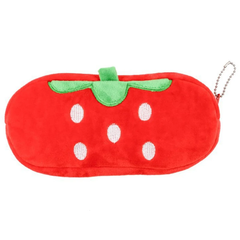 20*12CM Cartoon Cute Colorful Plush Fruit Coin Purse Student Pencil Bag Girls Makeup Bag Watermelon Strawberry Pineapple Models