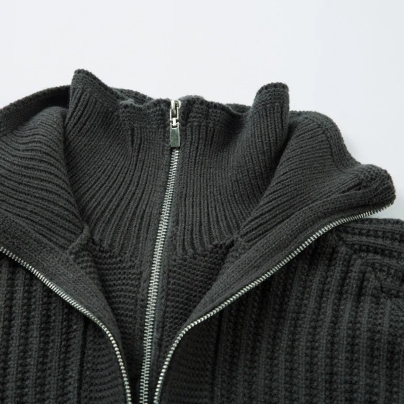 HKSH خريف شتاء رجل جديد تصميم مزدوج الطبقات طوق سحابات محبوك سترة بلون موضة سميكة الدافئة البلوفرات HK13997 #5