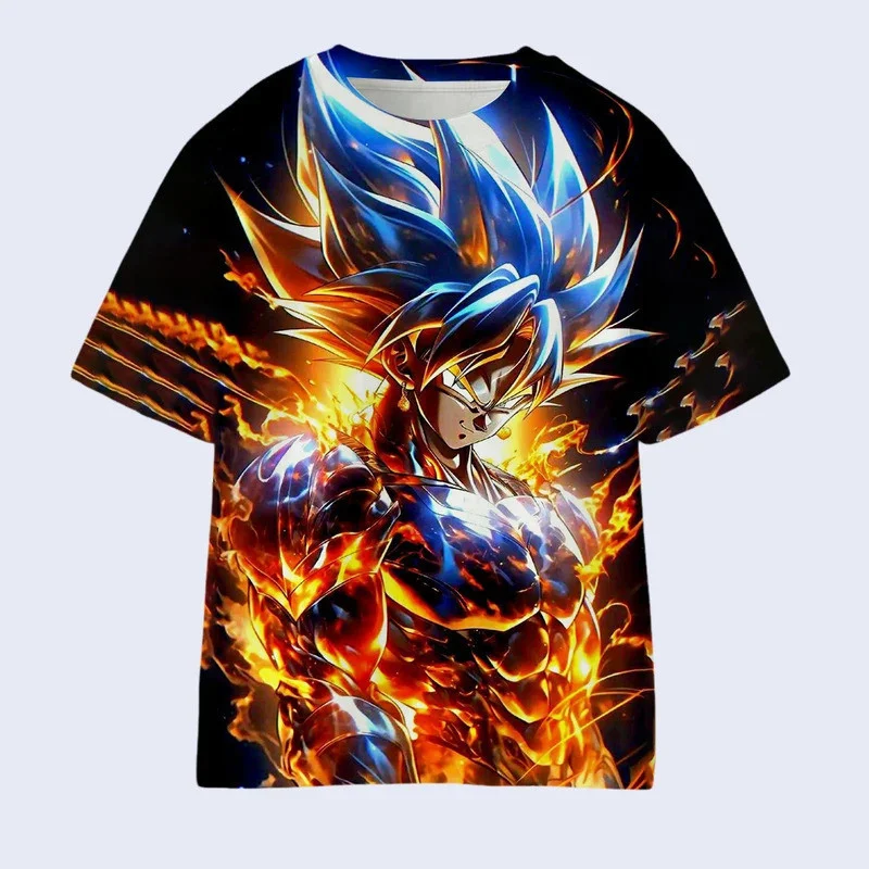 2026 Sommer Dragon Ball Retro Fitness T-Shirt Herren Oversized 3D-Druck Kurzarm Familien-Unisex Kinder-Sportshirt