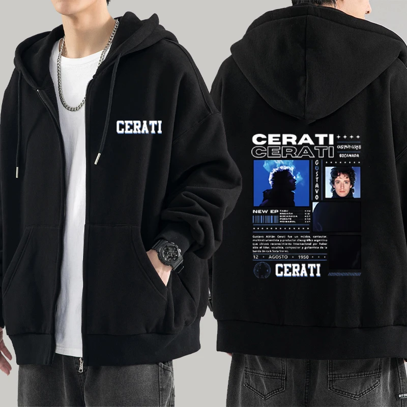 

Rapper Gustavo Cerati Tour 2025 Graphics Zipper hoodie Men Women Harajuku Fashion Pop Jacket Casual Fleece Oversized Pullovers