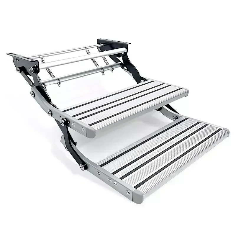 

Caravan Side Folding 2 Steps for Trailer 3 Electric Ladder RV Aluminum Step