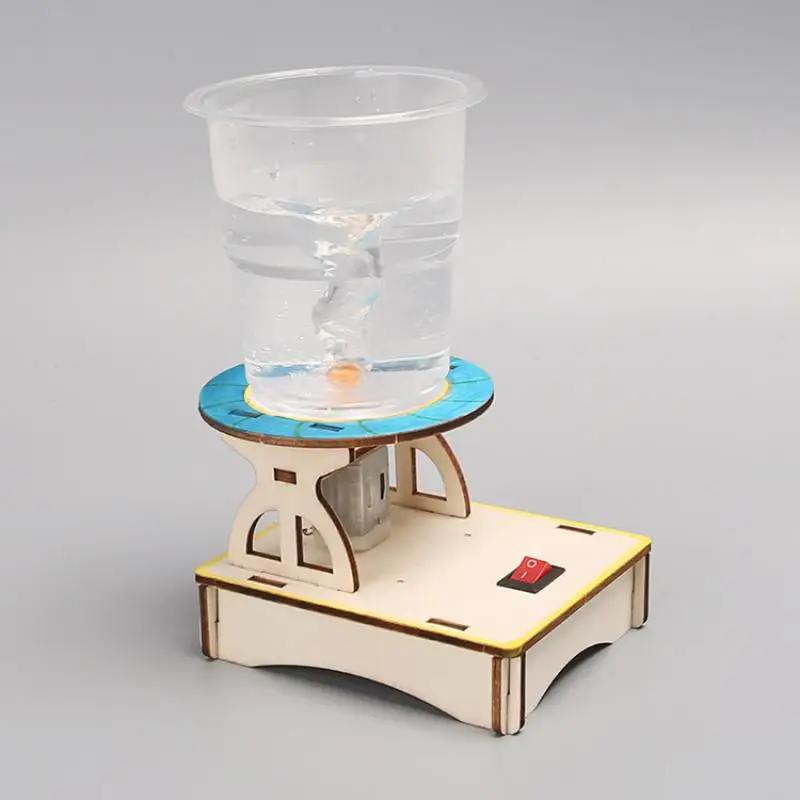 Fun & Educational: DIY Electric Water Tornado Maker with Wooden Puzzle