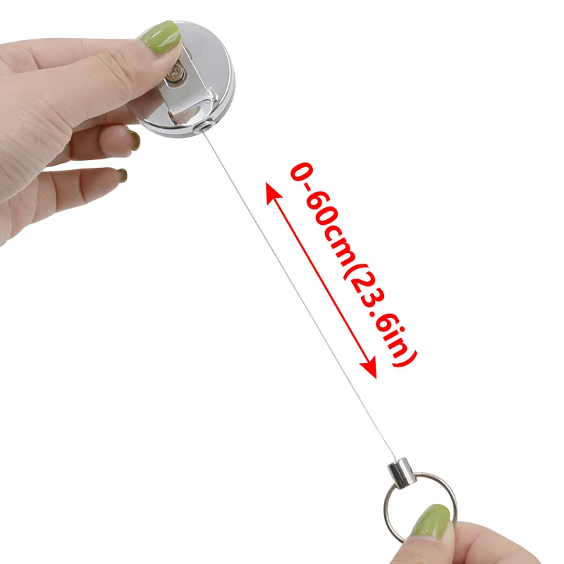 Llavero retráctil de alta resistencia para acampada, 1 piezas, carrete, lápices de carpintero, cuerda antipérdida, llavero, Clip para cinturón