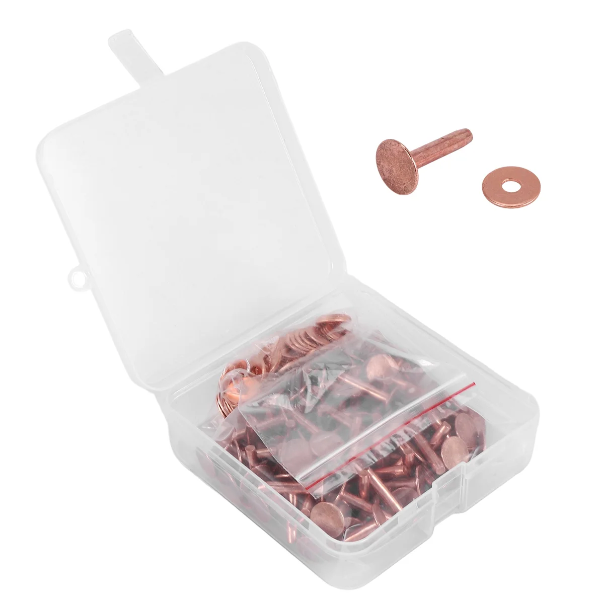 

100 Sets Copper Rivets and Burrs Washers Leather Copper Rivet Fastener for Wallets Collars Leather DIY Craft Supplies XT