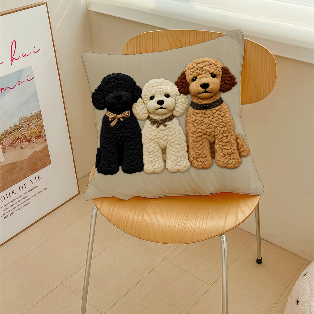 Adorable 2D cushion cover Pillow Case Plush Fabric Soft Double Sided Print Sofa Cushion Cover Throw Pillow Covers