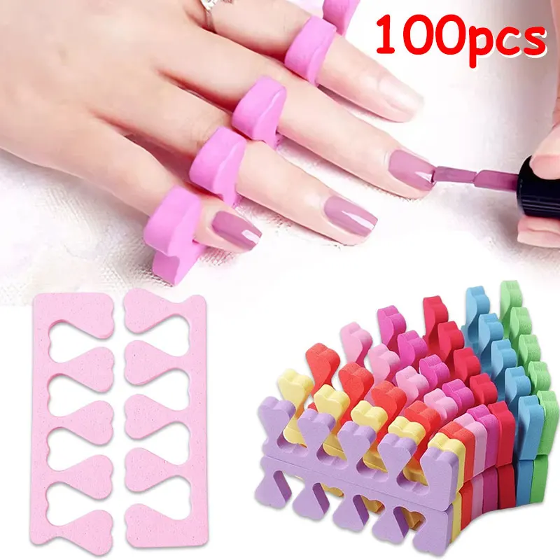 

Soft Nail Art Toe Separators Fingers Foots UV Gel Polish Beauty Tools Flexible Heart Design Manicure Pedicure Pack Nail Kits