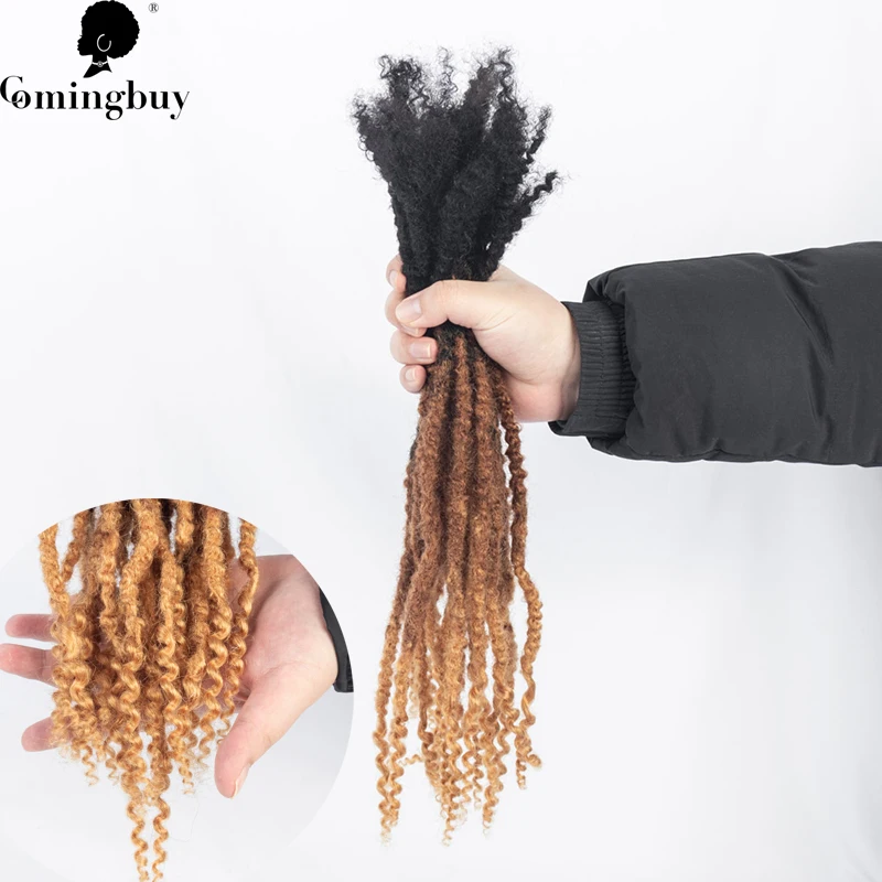 1b/30/27 Ombre Color Fum Dreadloc Braiding Hair Real Human Hair Loc Extensions Hair With Curls Partten For Black Comingbuy